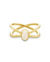 Emilie Gold Double Band Ring in Iridescent Drusy