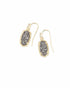 Kendra Scott Lee Gold Drop Earrings In Platinum Drusy